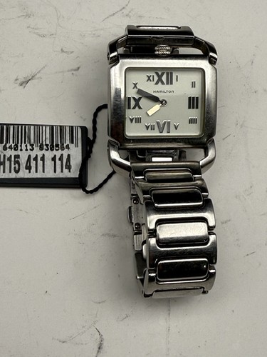 Vintage Hamilton 6323 Contour stainless Swiss rectangle quartz watch Runs H9 - Picture 5 of 12