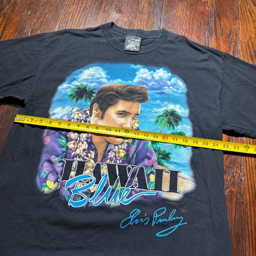Vintage Elvis Presley Hemd Herren XL schwarz blau Hawaii MADE IN USA Trinity Products - Bild 4 von 8