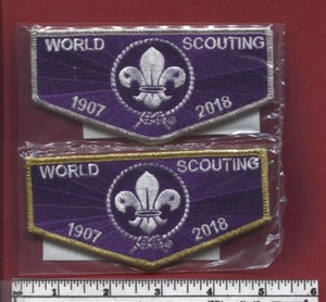 Scouting Around the World Since 1907 World Scouting OA flap Purple