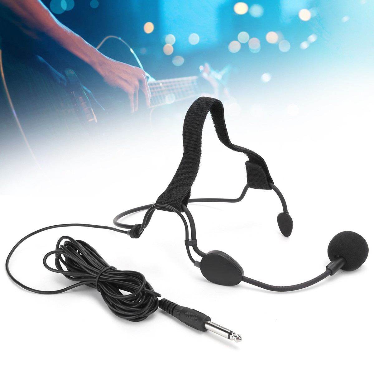 6.35mm Headset Microphone Head Wear Dynamic Mic For WH20TQG