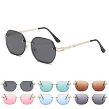Rimless Rectangle Sunglasses Vintage Fashion Frameless Sun Glasses Tinted Shades