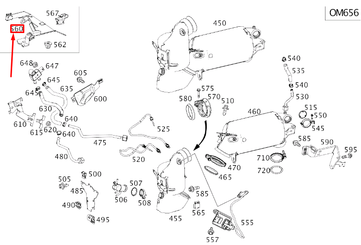 MERCEDES-BENZ S W222 NOX-Sensorhalterung A2224915500