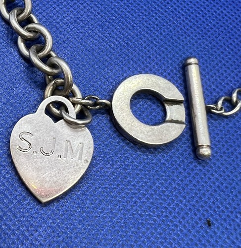 Vintage Tiffany & Co. Sterling Silver 925 Heart Tag Toggle Necklace 16” - Picture 5 of 7