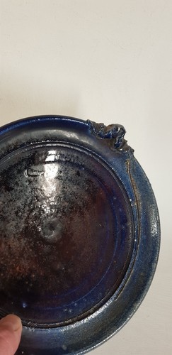Good Deep Blue Raku Studio Bowl attributed as by Hugh West Pottery Truro England - Picture 7 of 12