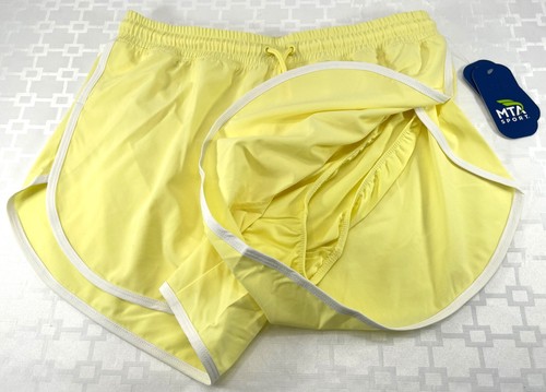 MTA Sports Size S NWT Womens Yellow Quick Dry Active Lined Running Summer Shorts - Picture 5 of 8