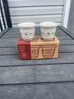 New in Box Longaberger Woven Traditions 2 Pack Votive Cups Ivory & Green 35912