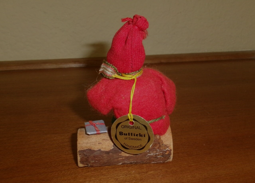 BUTTICKI Wooden Christmas Ornament / Figure Boy on Log Sweden 4" Tall EUC - Picture 3 of 3