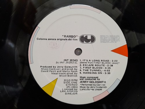 RAMBO Same OST *1983 ITALIAN VINYL PRESSING*DIFFERENT COVER*Jerry Goldsm*NM* - Bild 4 von 5