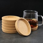  5 Pcs Round Placemats Coasters for Tabletop Protection Food Cork