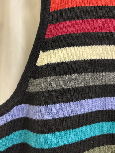 NWT Designers Originals Women's Striped Sleeveless Shirt Size 1X Tank Sweater - Picture 3 of 9