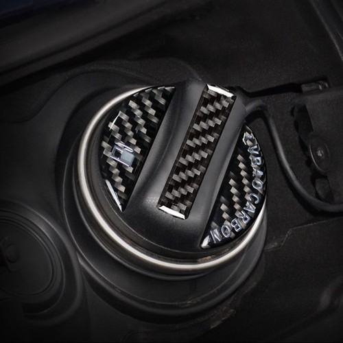 Carbon Fiber Black Car Fuel Tank Cap Cover Trim Sticker Decorative Accessories - Picture 2 of 10