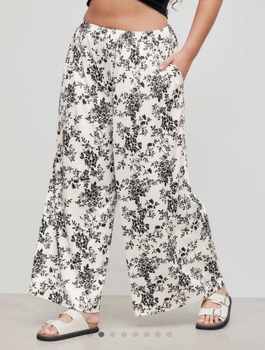 New In Bag, Floral Print Plus Size Pants, So Cute - Picture 4 of 7
