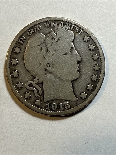 Barber Half Dollar 1915 sehr guter Zustand schöne Münze siehe Bilder 7161 - Bild 2 von 12
