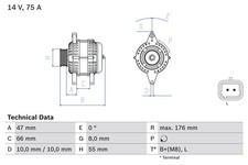 FITS DACIA SOLENZA 1.9 D ALTERNATOR 0 986 042 191 BOSCH