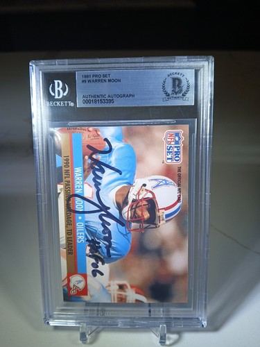 1991 Warren Moon Pro Set #6 AUTO AUTHENTICATED HOF 06