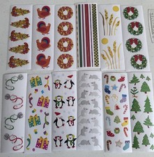 Lot of 12 holiday/seasonal sticker strips Scrapbooking, planner, junk journal