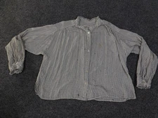 LOFT blouse womens Large white black polka dot lightweight