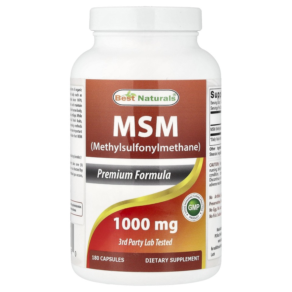 MSM, 1,000 mg, 180 Capsules