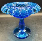 Vtg Fenton Colonial Blue Hobnail Pedestal 3 piece Fairy Lamp Base Only Rare Mint