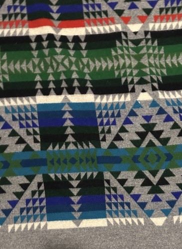 Antique Beaver State Pendleton Oregon Wool Multicolor Aztec Blanket - Picture 8 of 15