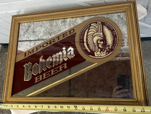 21” BOHEMIA Beer Vintage Bar Pub Man Cave Mirror Sign Mexico - Picture 4 of 5