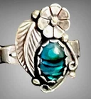 Vtg Wheeler MFG Paua Shell Sterling Silver Ring Sz 7.75 Dainty EUC!!