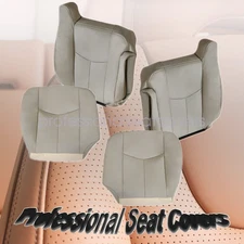 Front Replacement Leather Seat Cover 4pcs Tan For 03-06 Chevy Suburban GMC Yukon