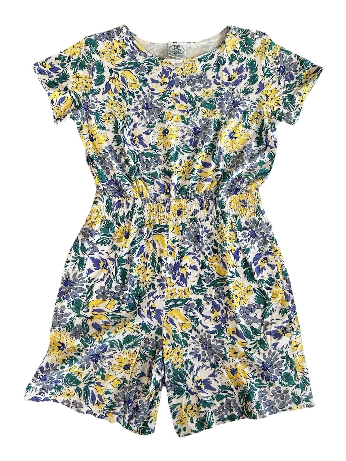 Vintage 90’s Laura Ashley Playsuit Cotton Floral Jumpsuit Shorts Romper