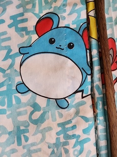 Vintage 1990's Pokémon Nintendo Curtains 3 Panels 64 x 40 - Picture 6 of 6