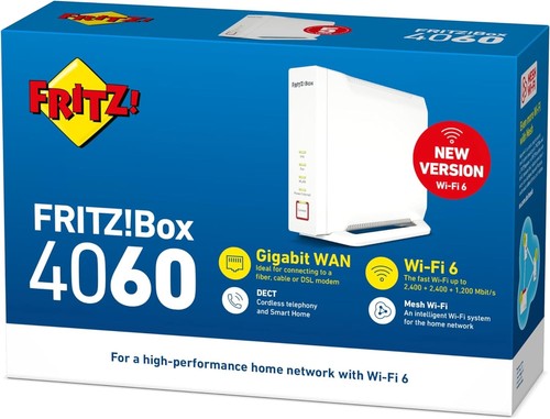 AVM Fritz!Box 4060 International – Wi-Fi 6 Router, Triband with up to 6 Gbps, Me - Photo 2/7