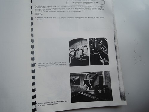 ALFA ROMEO Giulia y modelos 1750 COPIA de fábrica MANUAL DE TIENDA en reparación de carrocería/cuerpo - Imagen 9 de 15