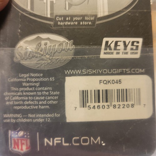 2 Uncut NFL Officially Licensed Kansas City Chiefs Blank Keys New In Package - Picture 6 of 6