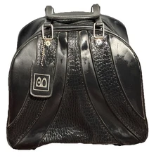 Vintage Brunswick Bowling Bag Retro Single Ball Rack Black Snake Pattern Storage