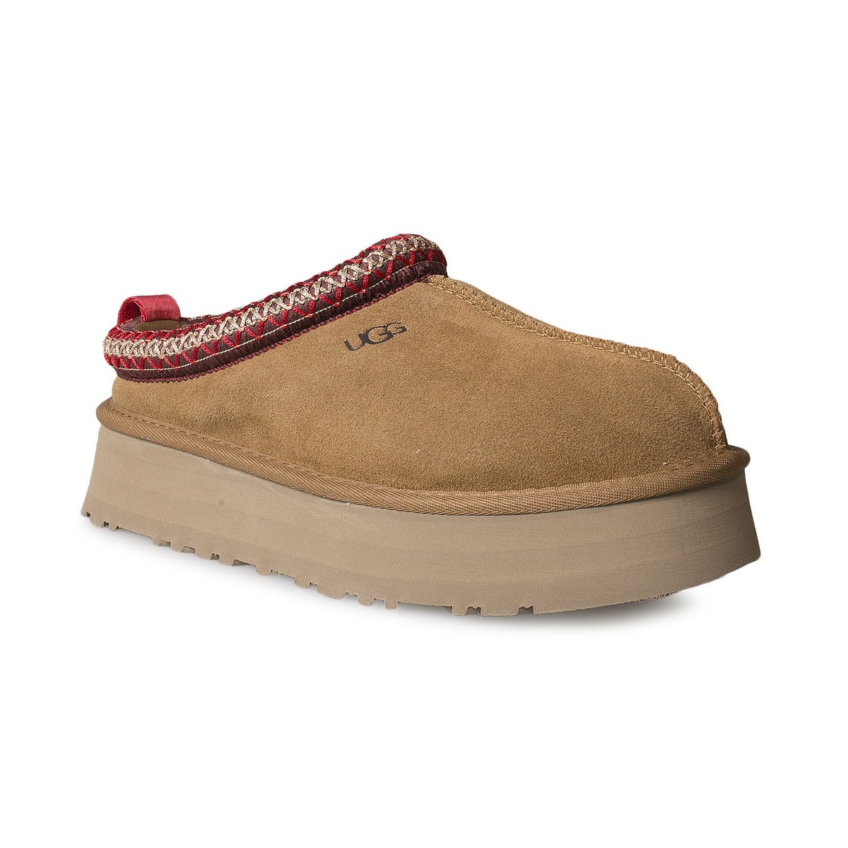UGG TAZZ CHESTNUT SUEDE MULE PLATFORM WOMEN'S SLIPPERS SIZE