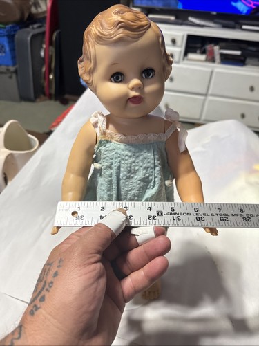 Vintage 50er Jahre IDEALE GUMMIPUPPE Schlafaugen geformtes Haar auf dem Rücken markiert - Bild 20 von 24
