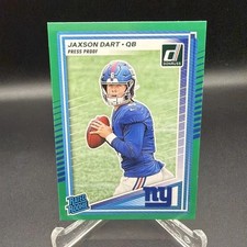 2025 Jaxson Dart Green Press Proof Rated Rookie Donruss Giants