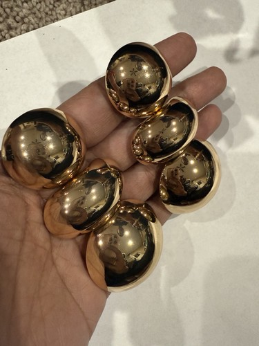 Große Gold Ohrringe Lang Vintage Stil Metall Grob Statement Big Runway Groß - Bild 7 von 8