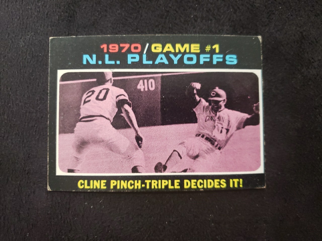⚾1971 Topps #199 1970 N.L. Playoffs Game 1: Cline Pinch-Triple Decides IT!⚾EX⚾D