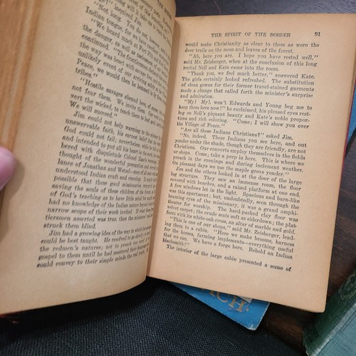 Lot Of 3 Vintage Blue Green Red Books For Staging Prop  Decor  Reading Zane Gray - Bild 6 von 8