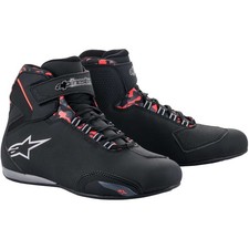 Alpinestars Waterproof Motorcycle Shoes - Black/Dark Gray/Fluorescent Red 25445