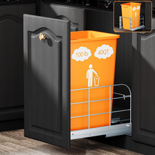Pull Out Trash Can under Cabinet with Soft-Close Slides,Heavy Duty 40 Qt under S
