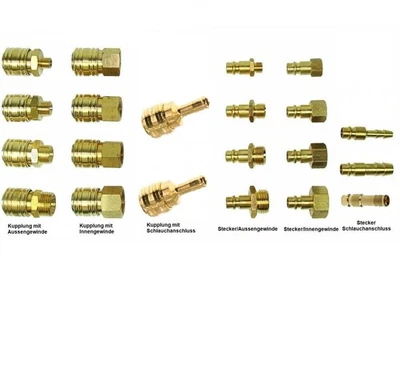 Druckluftkupplung Stecknippel Schnellkupplung Stecker Tülle aus Messing NW7,2  - Bild 1 von 4