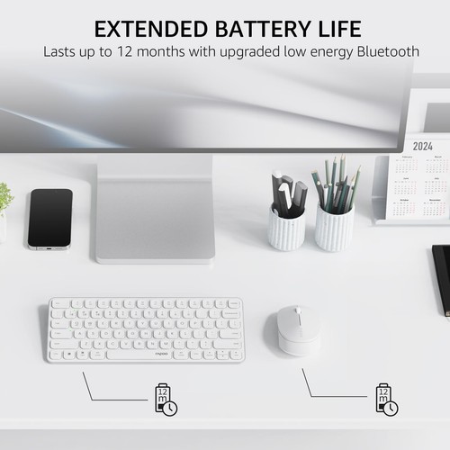 9010M Multi-Device Keyboard and Mouse Combo, 2.4GHz/Bluetooth 5.0/4.0 Wireles... - Picture 8 of 9