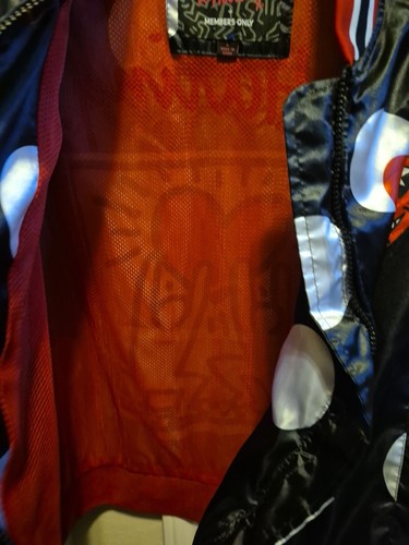 Keith Haring Members Only Jacket Mesh Lined Sequin Full Zip Size L - Picture 7 of 12
