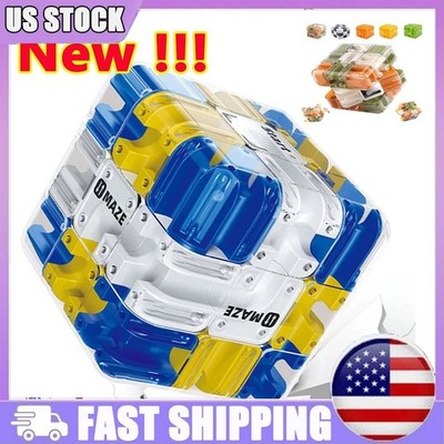 3D Maze Cube Puzzle - Large Labyrinth Ball Game with 6-Side Challenge Fidget Toy