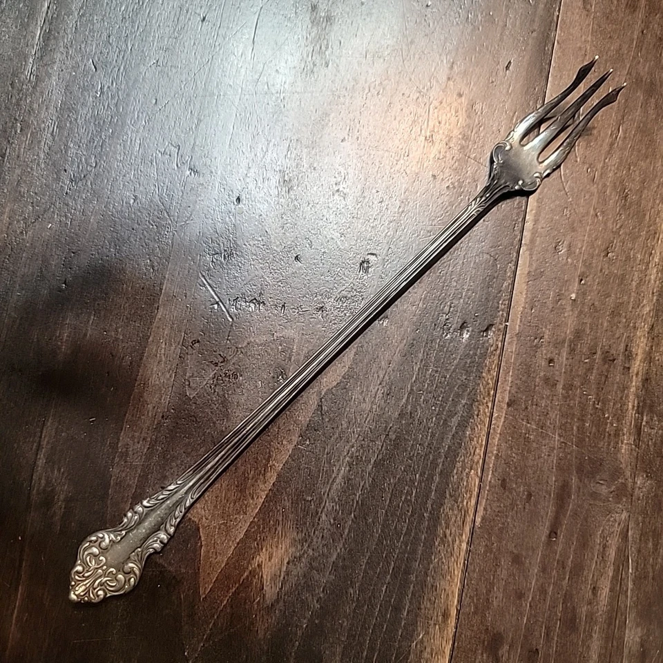 Community silver cocktail pickle fork Vintage OrnateFlatware - Image 2 of 4
