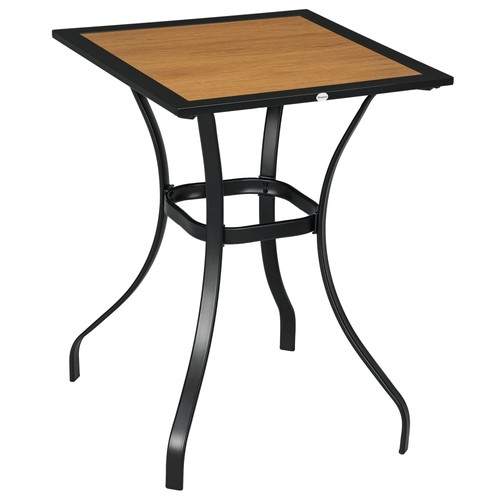 Outsunny 28" Outdoor Bar Table Plastic Board Garden Table, Brown - Picture 3 of 11