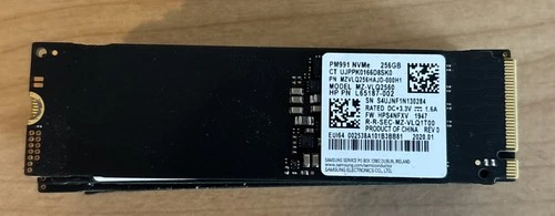 SSD Samsung PM991A 256GB M.2 2280 NVME MZ-VLQ256B Utilisé