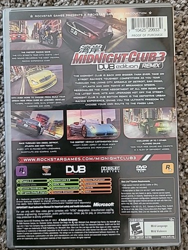 Midnight Club 3: DUB Edition -- Remix Platinum Hits (Microsoft Xbox, 2006) CIB - Picture 2 of 4