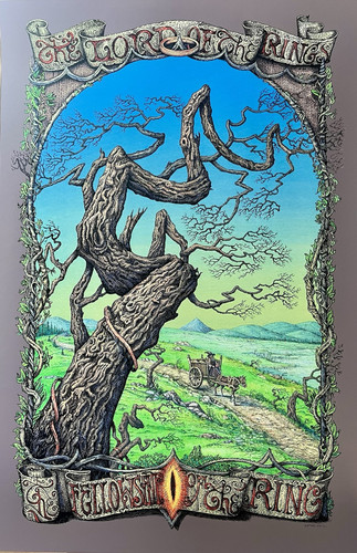 David Welker - Poster Stampa Compagnia del Signore degli Anelli Collo di Bottiglia Mondo - Foto 1 di 5